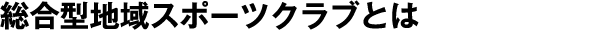 総合型地域スポーツクラブとは